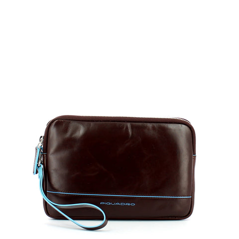 Piquadro - pochette da polso blue square - ac3944b2 - mogano | Italystation.com - Shop Now at italystation.com