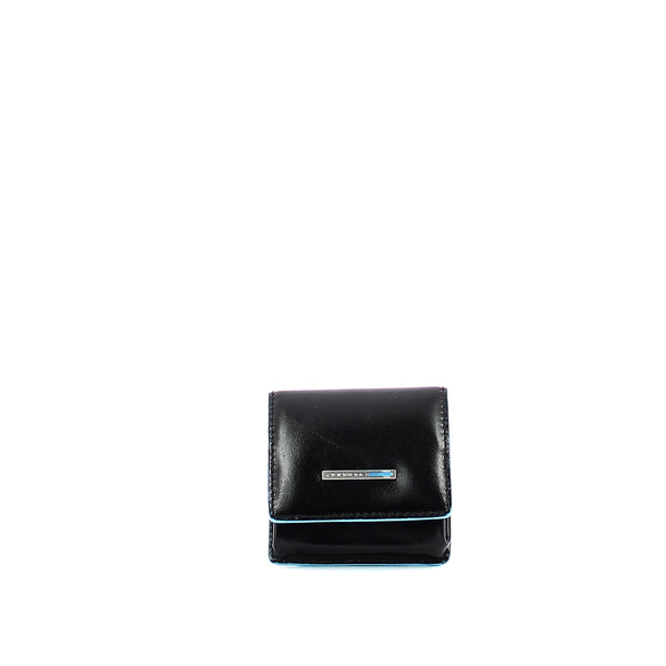 Piquadro - square coin pouch blue square - pu2634b2 - nero | Italystation.com - Shop Now at italystation.com