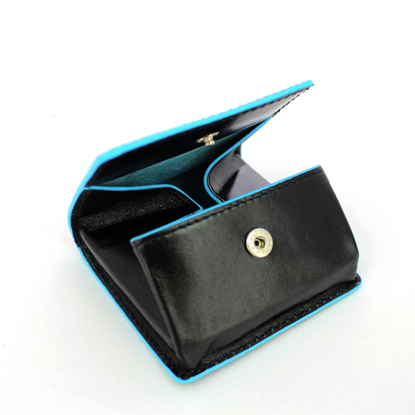 Piquadro - square coin pouch blue square - pu2634b2 - nero | Italystation.com - Shop Now at italystation.com