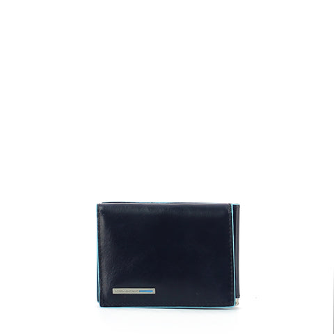 Piquadro - portafoglio con ferma soldi rfid blue square - pu3 | Italystation.com - Shop Now at italystation.com