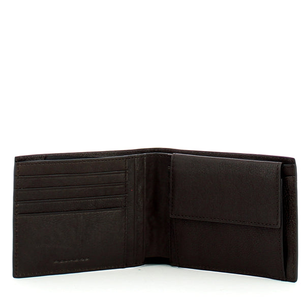 Piquadro - portafogli portamonete black square - pu257b3r - t | Italystation.com - Shop Now at italystation.com