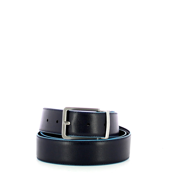Piquadro - Cintura reversibile 35 mm Blue Square - CU2619B2 - NERO/BLU2