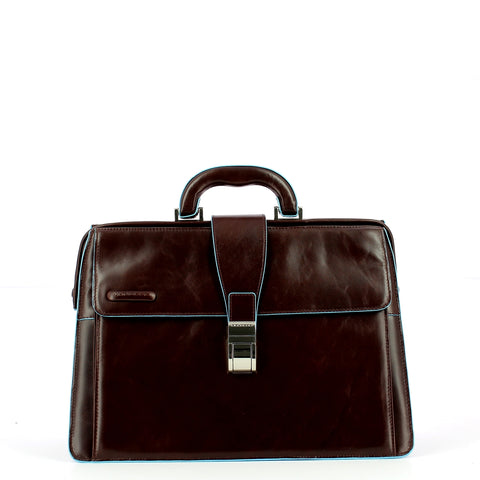 Piquadro - borsa da dottore blue square - ca2007b2 - mogano | Italystation.com - Shop Now at italystation.com
