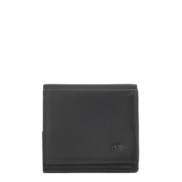 Dudubags - Portafoglio Uomo Flavio con portamonete Nero Nuvola Pelle - 620-216 - NERO