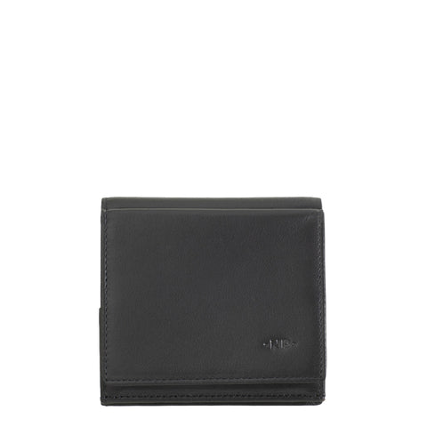 Dudubags - Portafoglio Uomo Flavio con portamonete Nero Nuvola Pelle - 620-216 - NERO