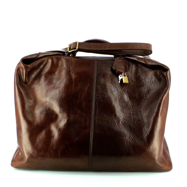 The Bridge - Travel leather bag Story - 07522001 - MARRONE/14/ORO