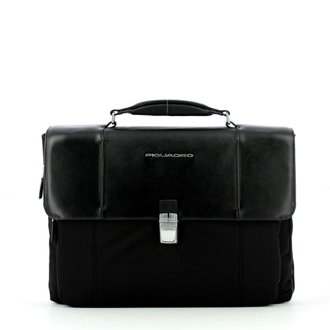 Piquadro - expandable link2 13.0 briefcase - ca3111lk2 - nero | Italystation.com - Shop Now at italystation.com