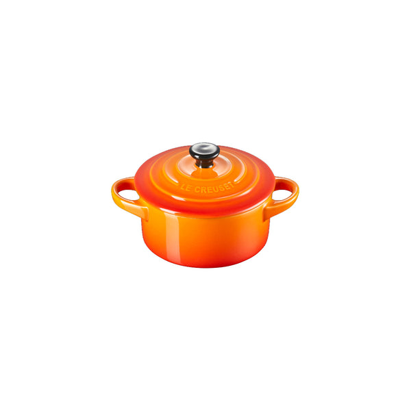 Le Creuset - Mini Coccotte Rotonda 10 cm Arancio 71901100 | Italystation.com Shop Now at italystation.com