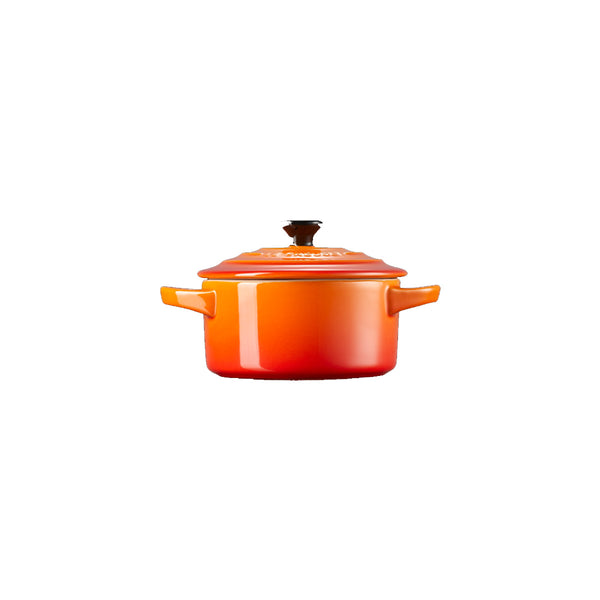 Le Creuset - Mini Coccotte Rotonda 10 cm Arancio 71901100 | Italystation.com Shop Now at italystation.com