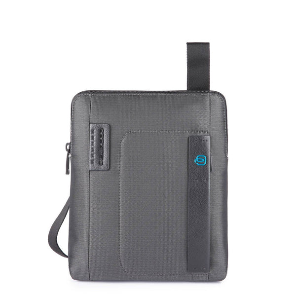 Piquadro - Chevron Grigio P16 Crossbody Bag with tablet sleeve - CA1358P16 - CHEVRON/GRIGIO