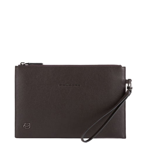 Piquadro - pochette sottile balck square - ac5099b3 - testa/d | Italystation.com - Shop Now at italystation.com