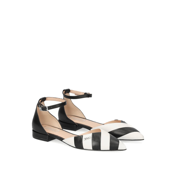 Liu Jo - Ballerine Viola a righe - SA1065PX156 - BIANCO/NERO