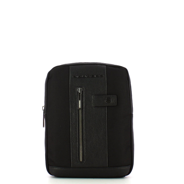 piquadro - borsello porta ipad®brief 2 in tessuto riciclato - ca1816br2 - nero | Shop Now at Italystation.com