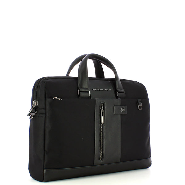 Piquadro - cartella due manici brief 2 15.6 rfid in tessuto r | Italystation.com - Shop Now at italystation.com