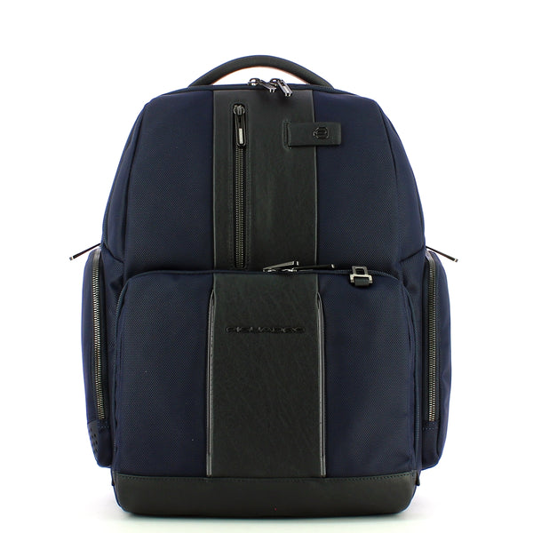 Piquadro - Fast-Check Laptop Backpack Brief 2 15.6 in recycled fabric with LED lights - CA4532BR2L - BLU