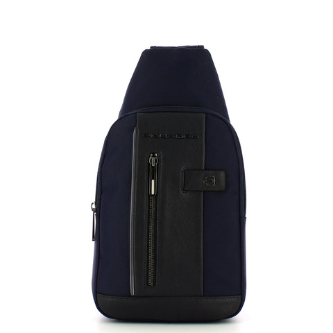 Piquadro - monospalla brief 2 in tessuto riciclato con luce l | Italystation.com - Shop Now at italystation.com