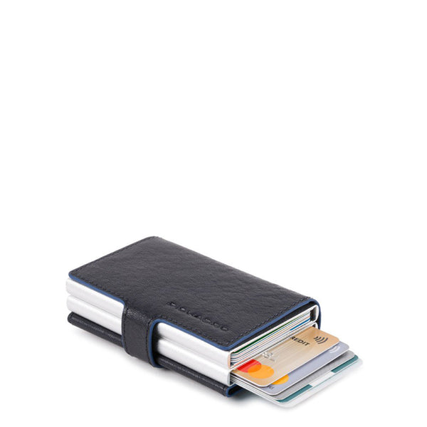 Piquadro - Porta carte di credito con Doppio Sliding System Blue Square Special RFID - PP5472B2SR - BLU