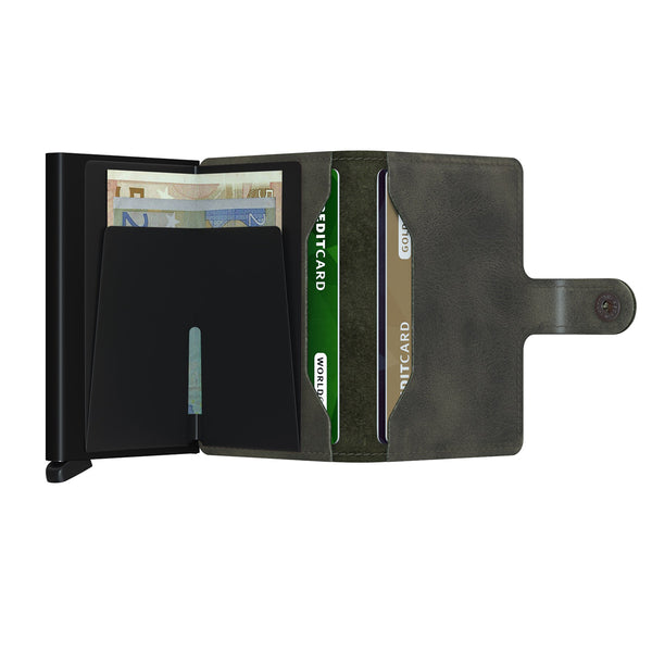 Secrid - Miniwallet Vintage RFID Olive-Black - MV-OLIVE-BLACK - OLIVE-BLACK