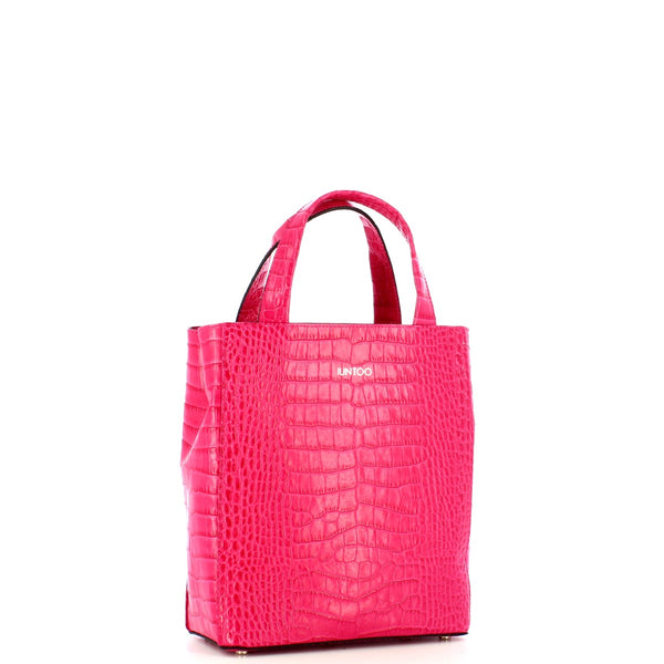 Iuntoo - 中型垂直 Gioia 皮革 Cocco 購物袋 - 168022 - FUXIA