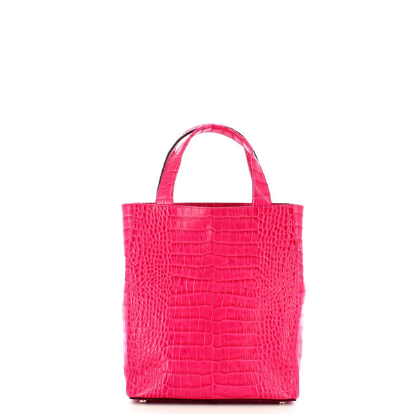 Iuntoo - 中型垂直 Gioia 皮革 Cocco 購物袋 - 168022 - FUXIA