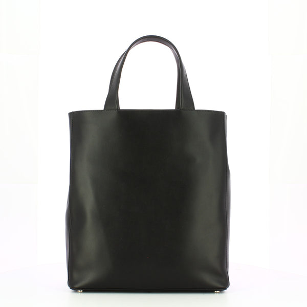 Iuntoo - 帶有 Cocco Strip 的大型垂直 Gioia 購物袋 - 168023 - NERO/LILLA