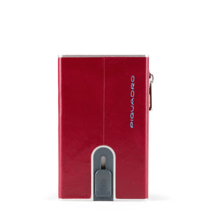 Piquadro - Porta carte di credito con Sliding System con portamonete e banconote RFID Blue Square - PP5585B2R - ROSSO