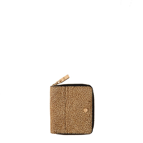 Borbonese - Portafoglio Medium Zip Around OP Naturale Nero | Italystation.com Shop Now at italystation.com