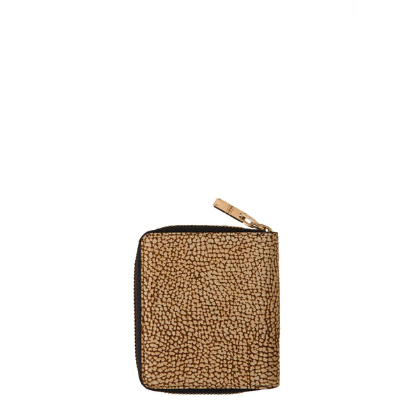 Borbonese - Portafoglio Medium Zip Around OP Naturale Nero | Italystation.com Shop Now at italystation.com