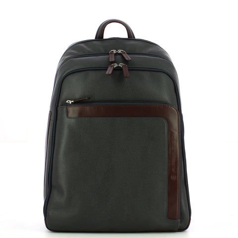 Piquadro - Zaino Porta PC in pelle 15.6 - CA4830X1 - BLU/MARRONE