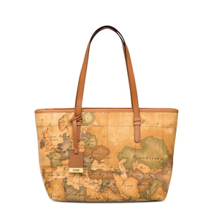 Alviero Martini 1a Classe - Shopping Bag Media Geo Classic - CD0066000 - NATURALE