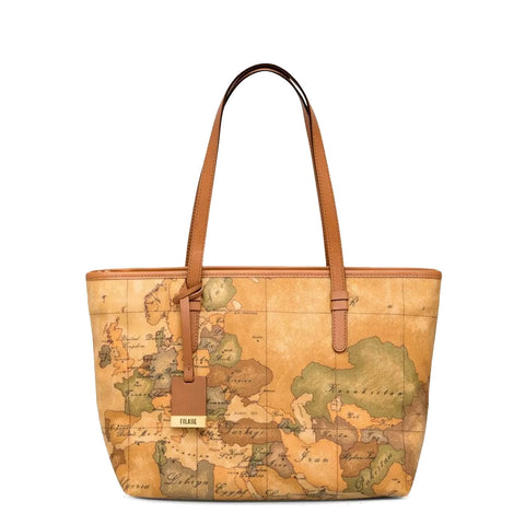 Alviero martini 1a classe - shopping bag media geo classic - cd0066000 - naturale | Italystation.com