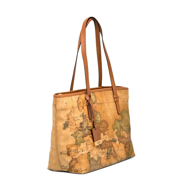 Alviero Martini 1a Classe - Shopping Bag Media Geo Classic - CD0066000 - NATURALE