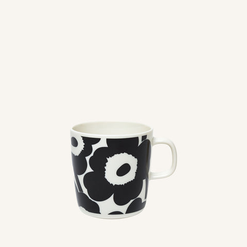 Marimekko - oiva/unikko mug 4 dl - 070636 - white,/black | Italystation.com - Shop Now at italystation.com