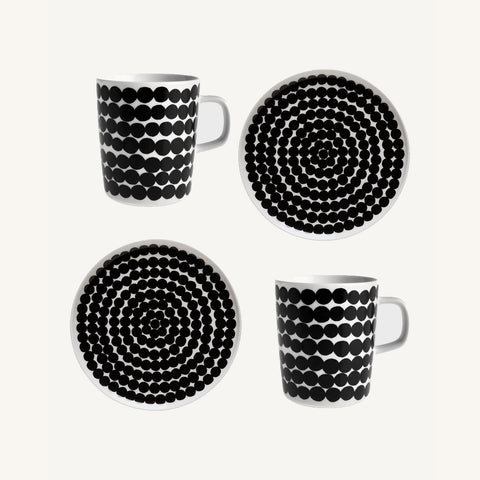 Marimekko - breakfast set oiva/siirtolapuutarha mugs + plate | Italystation.com - Shop Now at italystation.com