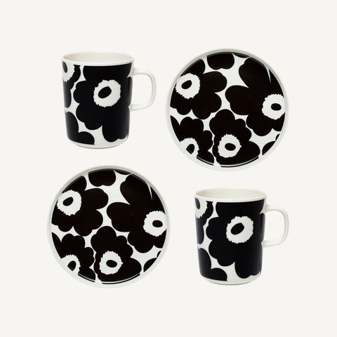 Marimekko - breakfast set oiva/unikko mugs + plate - 071606  | Italystation.com - Shop Now at italystation.com