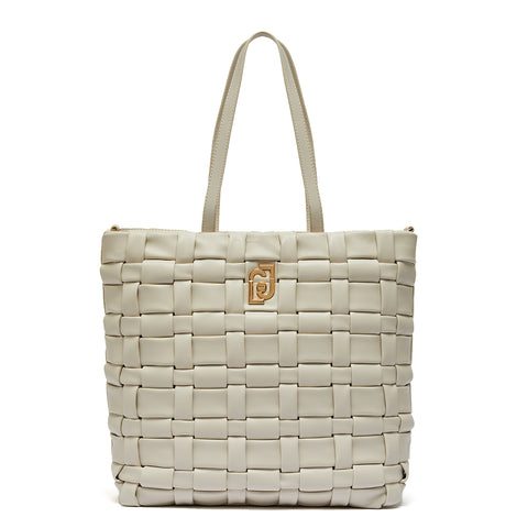 Liu Jo Liu jo - shopping bag intrecciata ecosostenibile gesso - aa2236 | Italystation.com - Shop Now at italystation.com