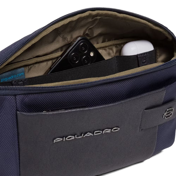 piquadro - marsupio porta ipad® mini in tessuto riciclato brief 2 - ca2174br2 - blu | Shop Now at Italystation.com