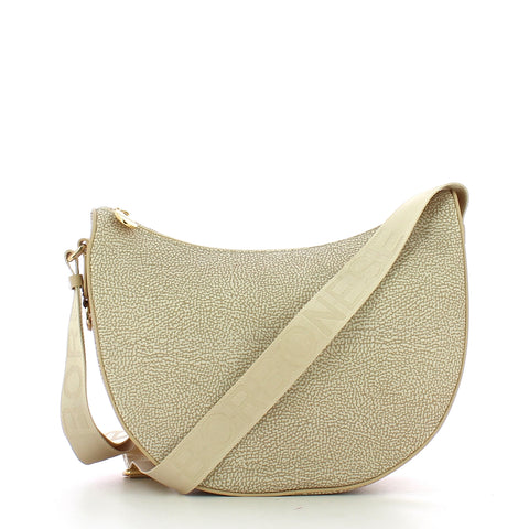 Borbonese - Borsa Luna Bag Middle in Nylon Riciclato Sabbia - 934411I15 - SABBIA