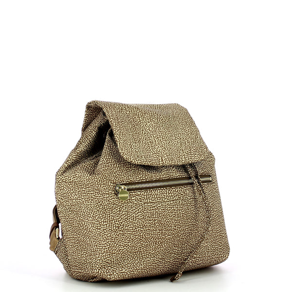 Borbonese - Medium Beige Brown Backpack made of Recycled Nylon - 934486I15 - BEIGE/MARRONE