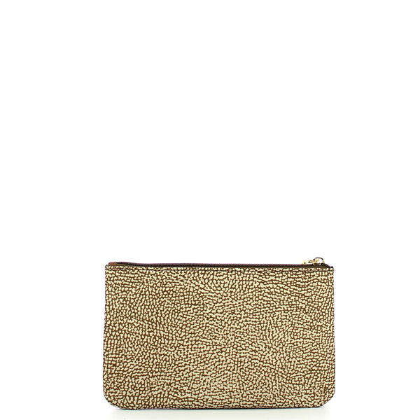 Borbonese - Beige Brown Pouch made of Recycled Nylon - 930118I15 - BEIGE/MARRONE | Italystation.com