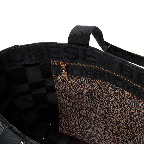 Borbonese - Shopper Strapcycle Large Nero 924522H27 NERO | Italystation.com Shop Now at italystation.com