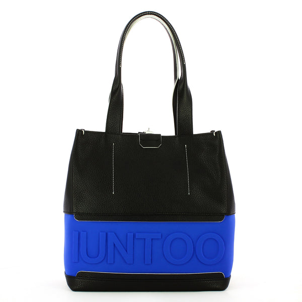 Iuntoo - Shopper Media con logo in rilievo Pratica - 141002 - NERO-OLTREMARE