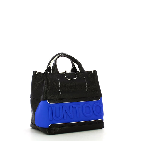 Iuntoo - Shopper Piccola con logo in rilievo Pratica - 141003 - NERO-OLTREMARE