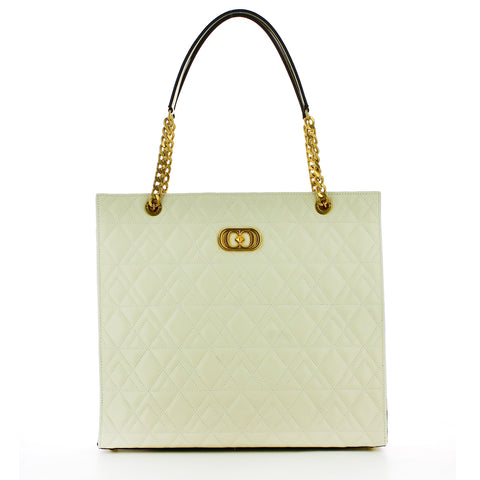 La Carrie La carrie - shopper stich&spun angel white - 121p-va-200-lea | Italystation.com - Shop Now at italystation.com