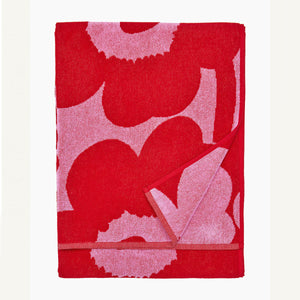 Marimekko - Unikko 浴巾 70x150 公分 - 071201 - 粉紅色、/紅色