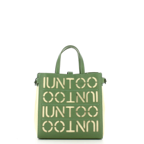 Iuntoo - Shopper Piccola Graziosa con logo Salvia Beige - 140003 - SALVIA-BEIGE