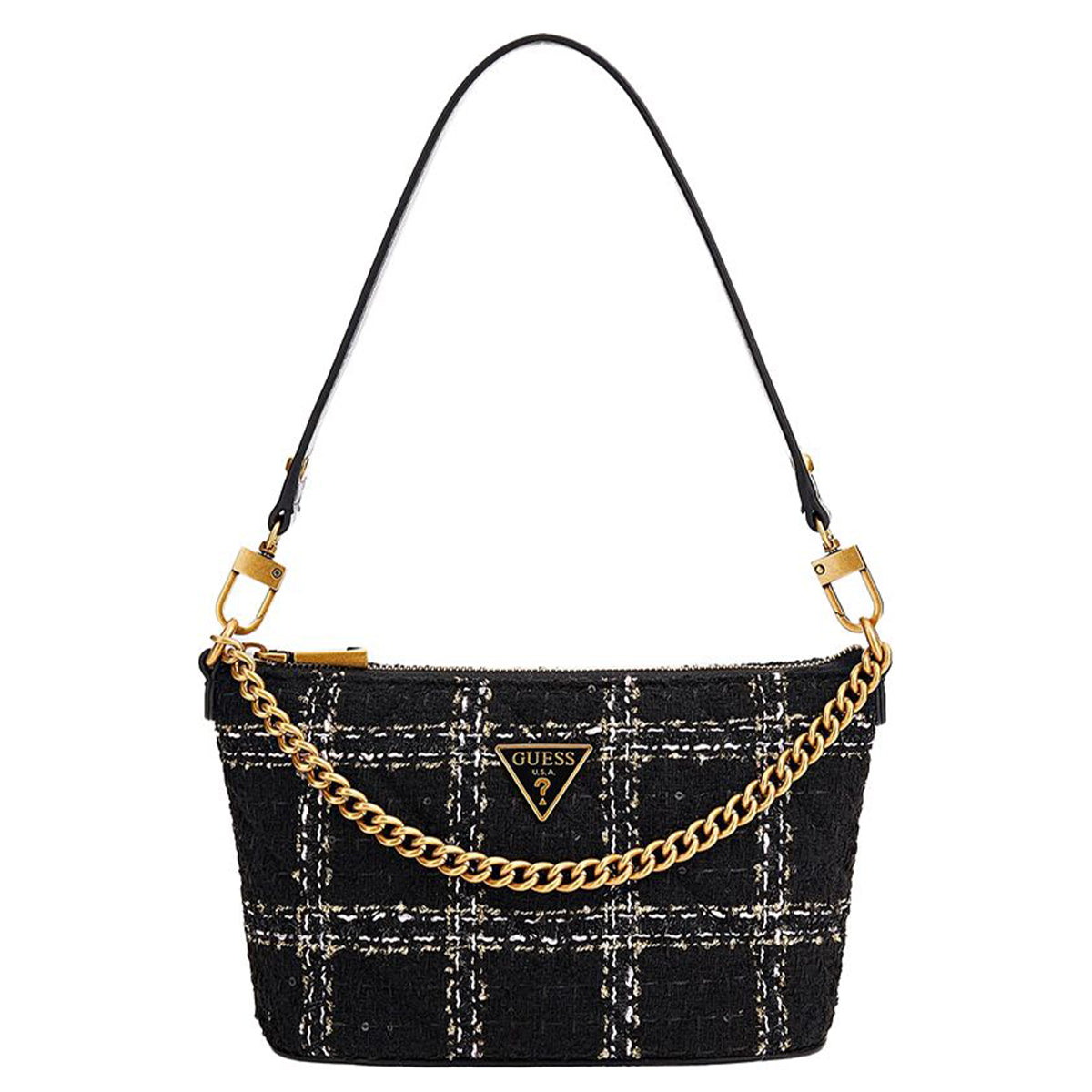 Guess - Borsa a spalla Cessily Tweed Black White - HWXT7679010 - BLACK/WHITE