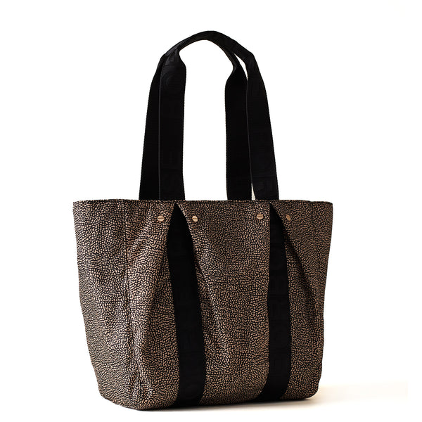 Borbonese - Borsa a spalla Cloudette OP Naturale Nero - 924164AH1 - OP/NATURALE/NERO