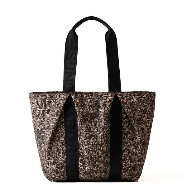 Borbonese - Borsa a spalla Cloudette OP Naturale Nero - 924164AH1 - OP/NATURALE/NERO