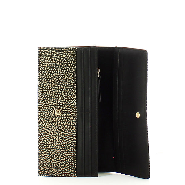 Borbonese - OP Natural Black Large Wallet Large with RFID made of Recycled Nylon - 930112I15 - OP/NATURALE/NERO